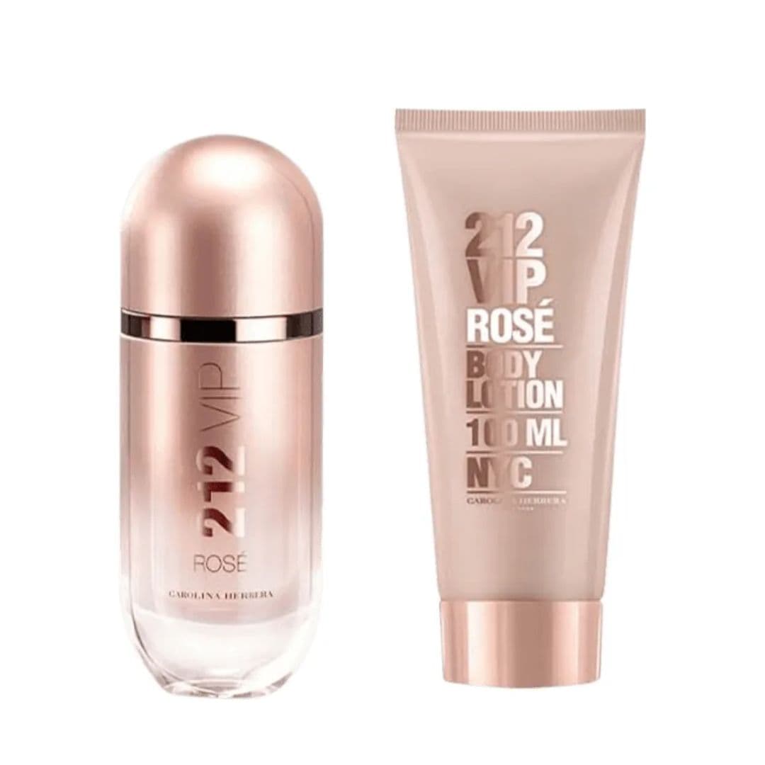 CAROLINA HERRERA 212 VIP ROSE EAU DE PARFUM 80ML + BODY LOTION 100ML — miniatura 2