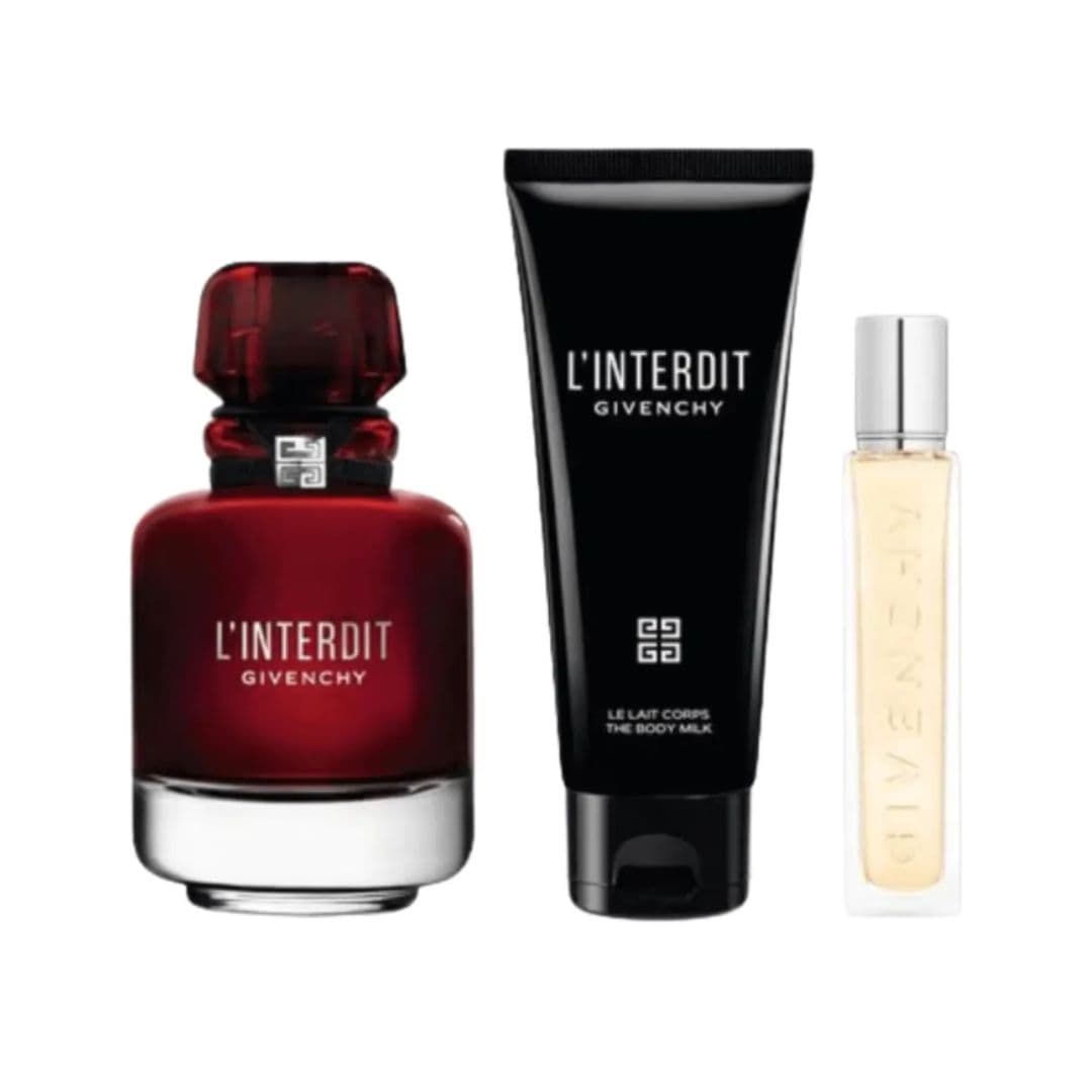 KIT GIVENCHY L´INTERDIT ROUGE EAU DE PARFUM 80ML + LOÇÃO CORPORAL 75ML + TRAVEL SPRAY 12,5ML — miniatura 2
