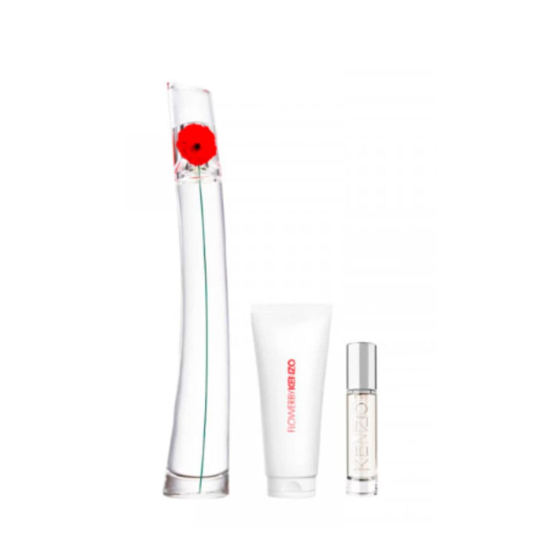 KIT FLOWER BY KENZO L´ABSOLUE EAU DE PARFUM 100ML +  LOÇÃO CORPORAL 75ML + TRAVEL SPRAY 10ML
