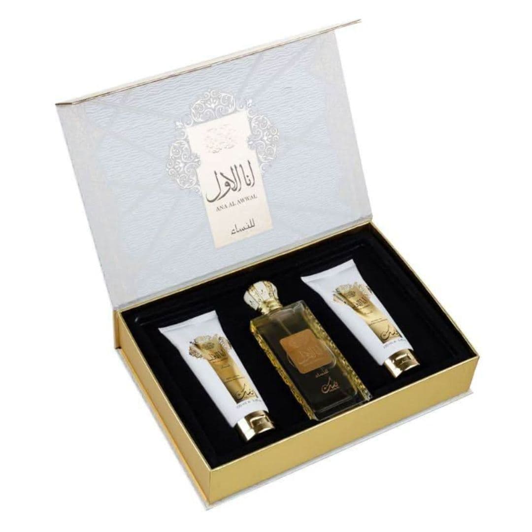 NUSUK GIFT SET ANA AL AWWAL BODY LOTION NATURAL FRAGRANCE 100 ML + SHOWER GEL NATURAL FRAGANCE 100 ML + PARFUM ANA AL AWWAL 100 ML — miniatura 3