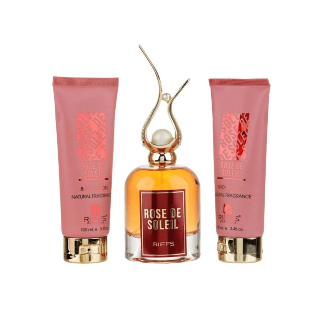 KIT RIIFFS ROSE DE SOLEIL EDP 100ML+ SHOWER GEL 100ML  + BODY LOTION 100ML