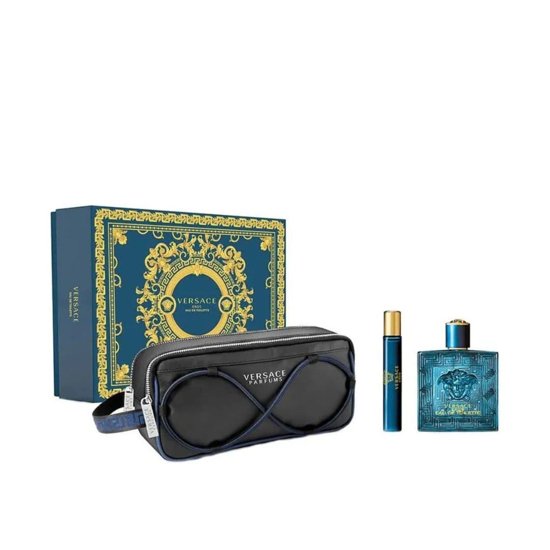KIT VERSACE BRIGHT CRYSTAL EAU DE TOILETTE 90ML + BSG 100ML + BODY LOTION 100ML + GWP