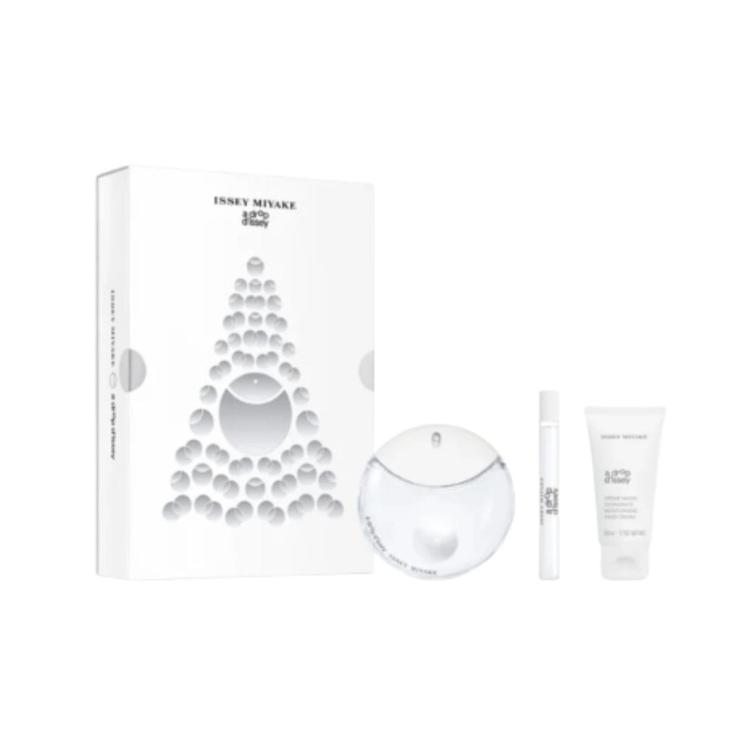 KIT ISSEY MIYAKE A DROP DISSEY EAU DE PARFUM 90ML + CRÈME MAINS 50ML + TRAVEL SIZE 10ML