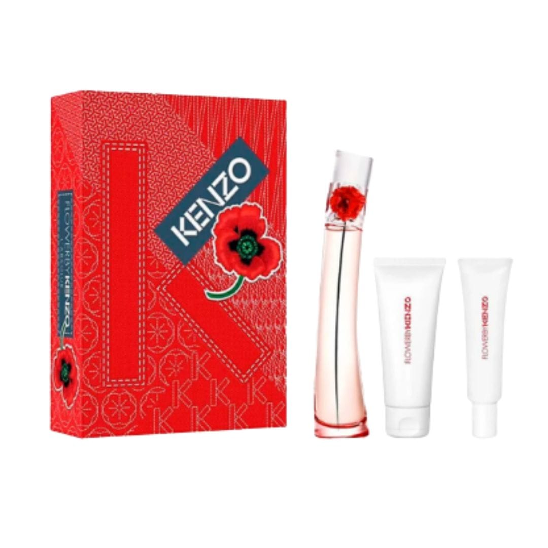 KIT FLOWER BY KENZO L´ABSOLUE EAU DE PARFUM 100ML + 2 LOÇÕES CORPORAL 75ML