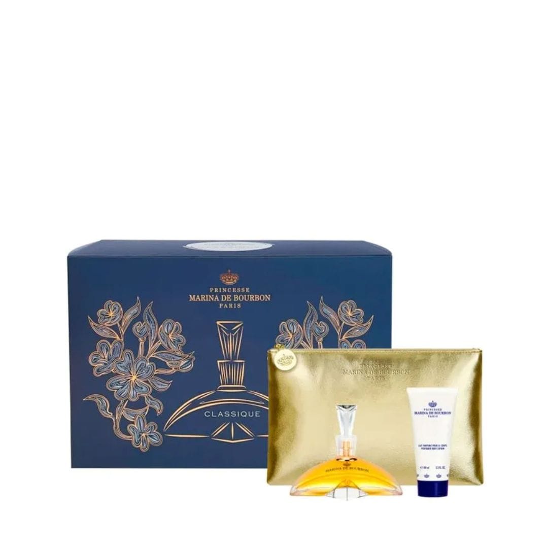 KIT MARINA DE BOURBON CLASSIQUE EAU DE PARFUM  100ML + BODY LOTION 100ML + NECESSARIE
