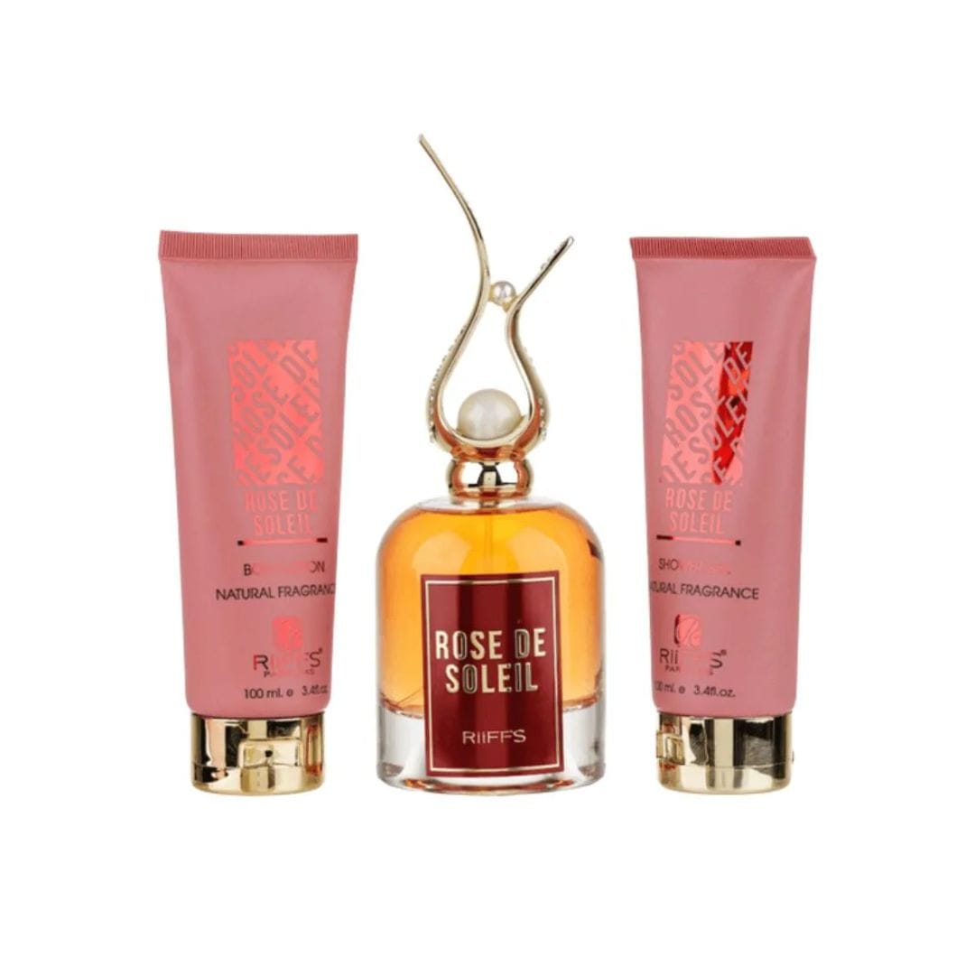 KIT RIIFFS ROSE DE SOLEIL EDP 100ML+ SHOWER GEL 100ML  + BODY LOTION 100ML