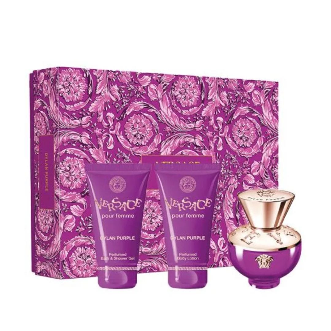 COFRET VERSACE DYLAN PURPLE EAU DE PARFUM 50ML + SHOWER GEL 50ML + BODY LOTION 50ML