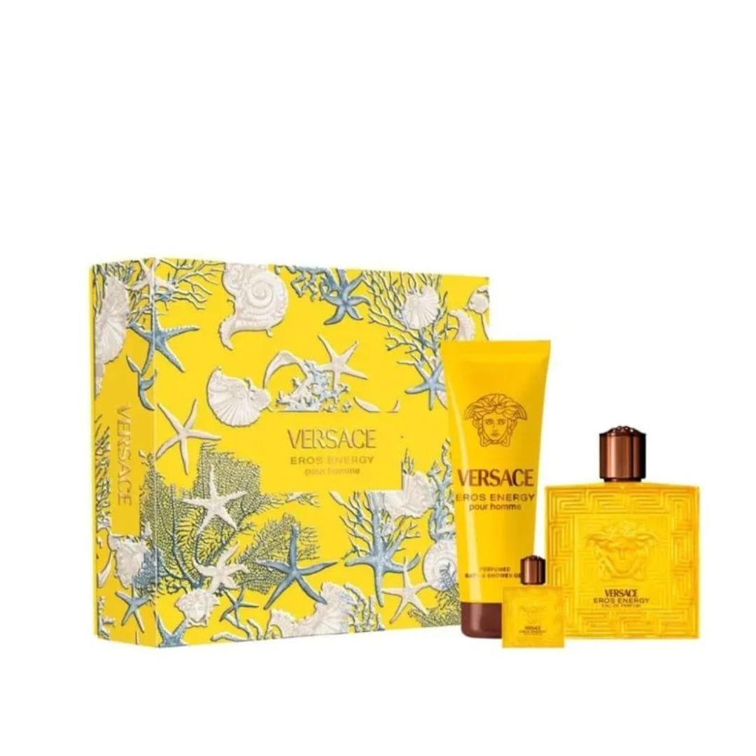 COFFRET VERSACE EROS ENERGY EAU DE PARFUM 100ML + BSG 150ML + MINI 5ML – imagem 2